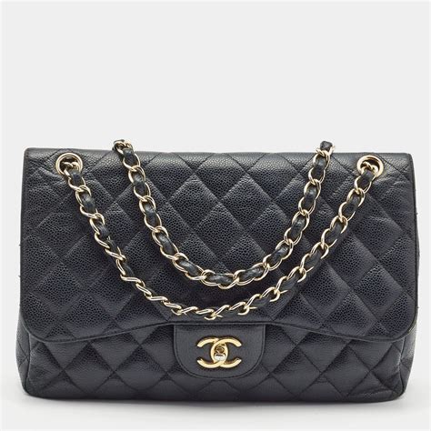 black caviar chanel bag|Chanel Classic Double Flap Quilted Caviar Gold.